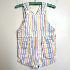 Vintage 80s Youth Park Primary Colors Overalls Shorts Toddler Size 2T Taiwan